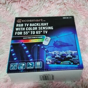 EcoSmart 55" to 65" TV RGB Color Sensing Dimmable Plug-In LED Black TV Backlight